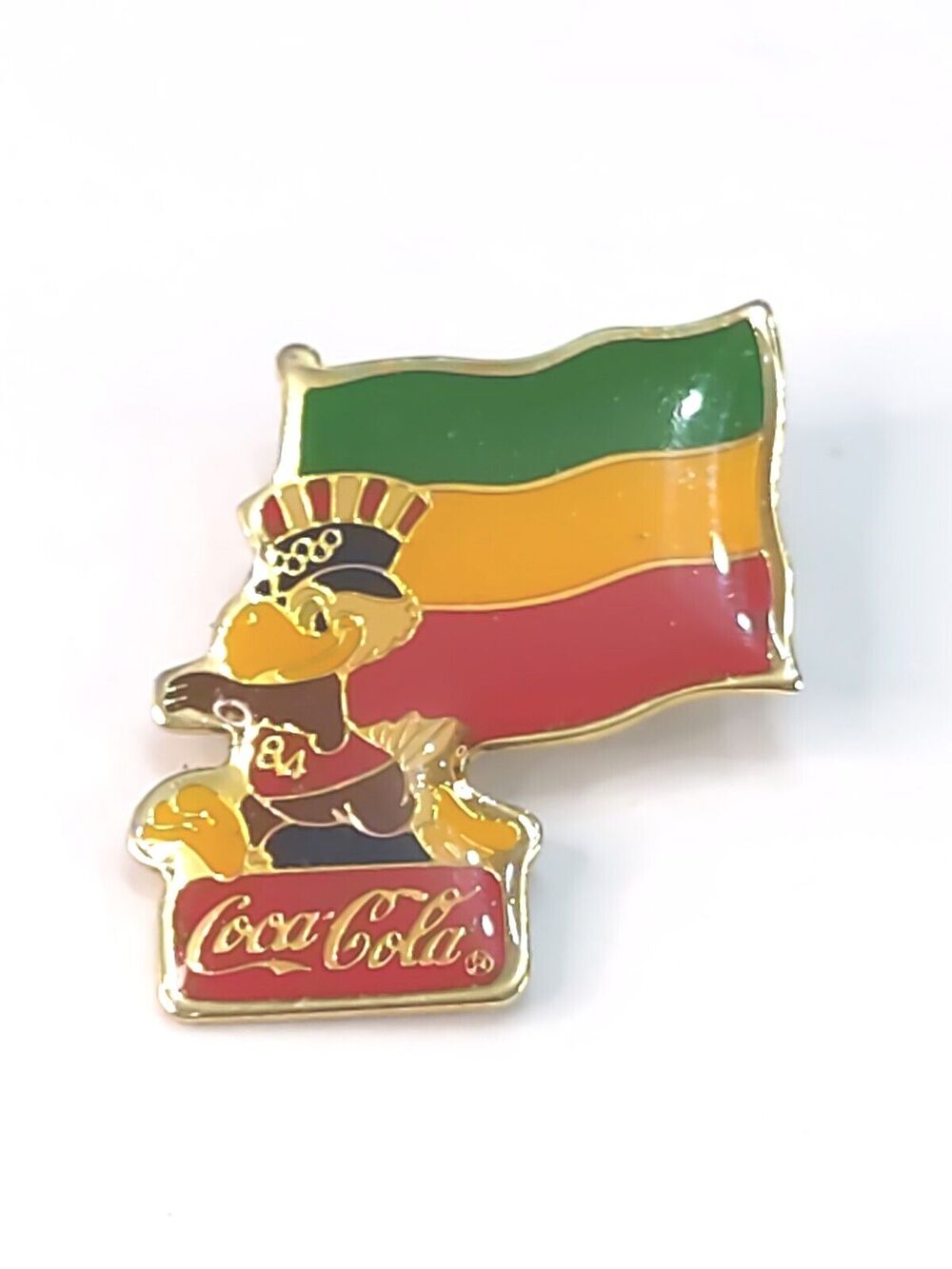 1984 Olympic Ethiopia Coca Cola Los Angeles Official International Pin Sam